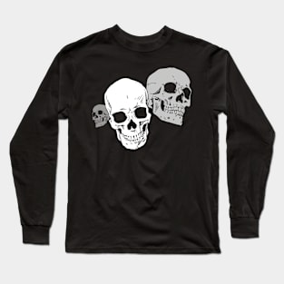 Three Fantasy Skulls Long Sleeve T-Shirt